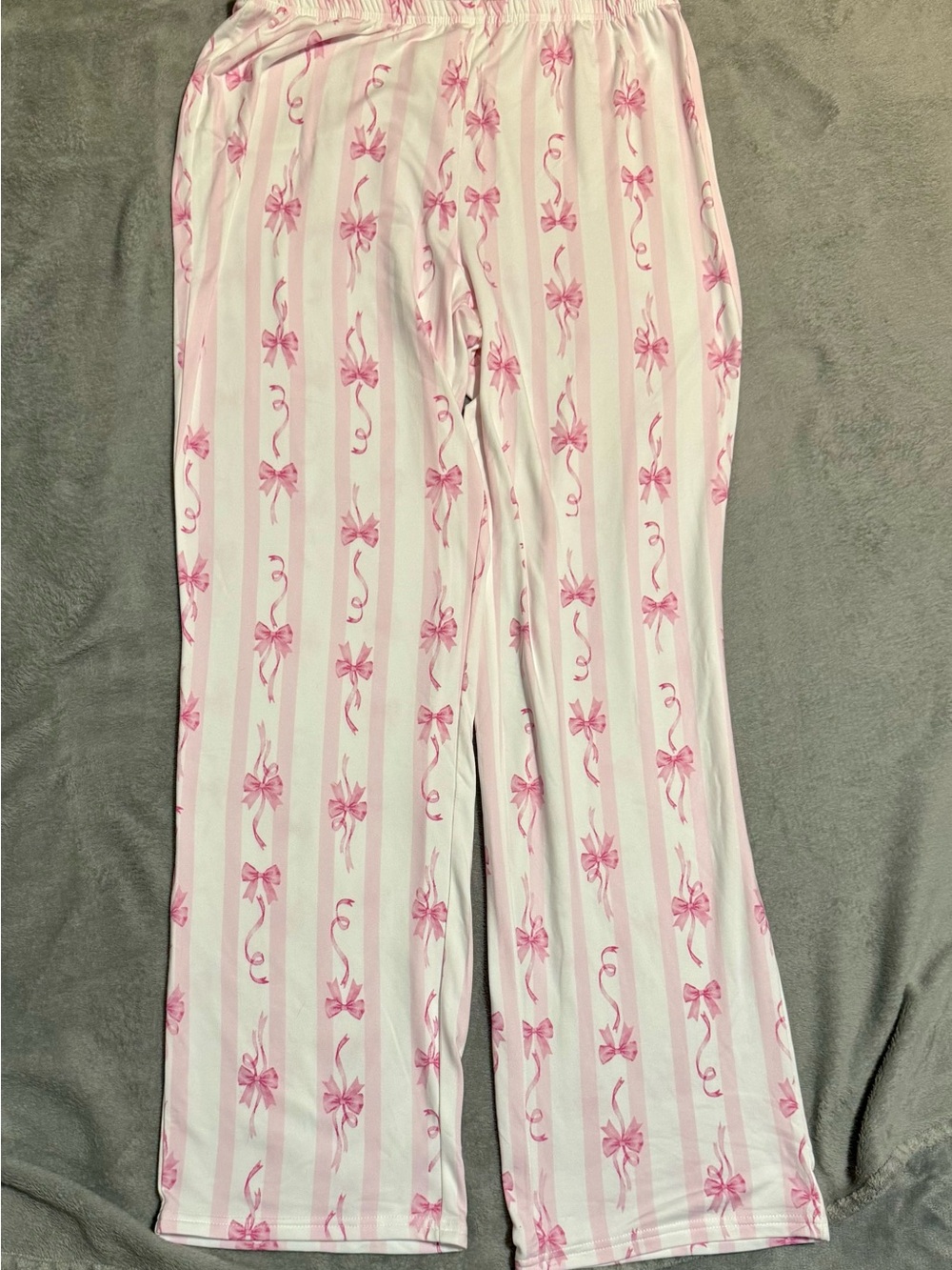 Laura Ashley Women’s  Pink & White Striped Bow-Print Pajama Set Size S NWT - Picture 6 of 8
